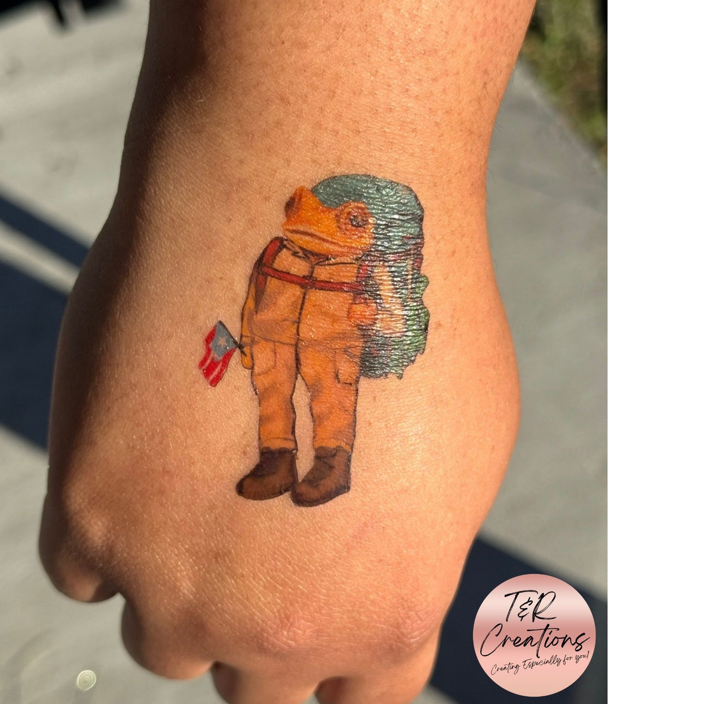 Custom Temporary Tattoo Puerto Rico Design