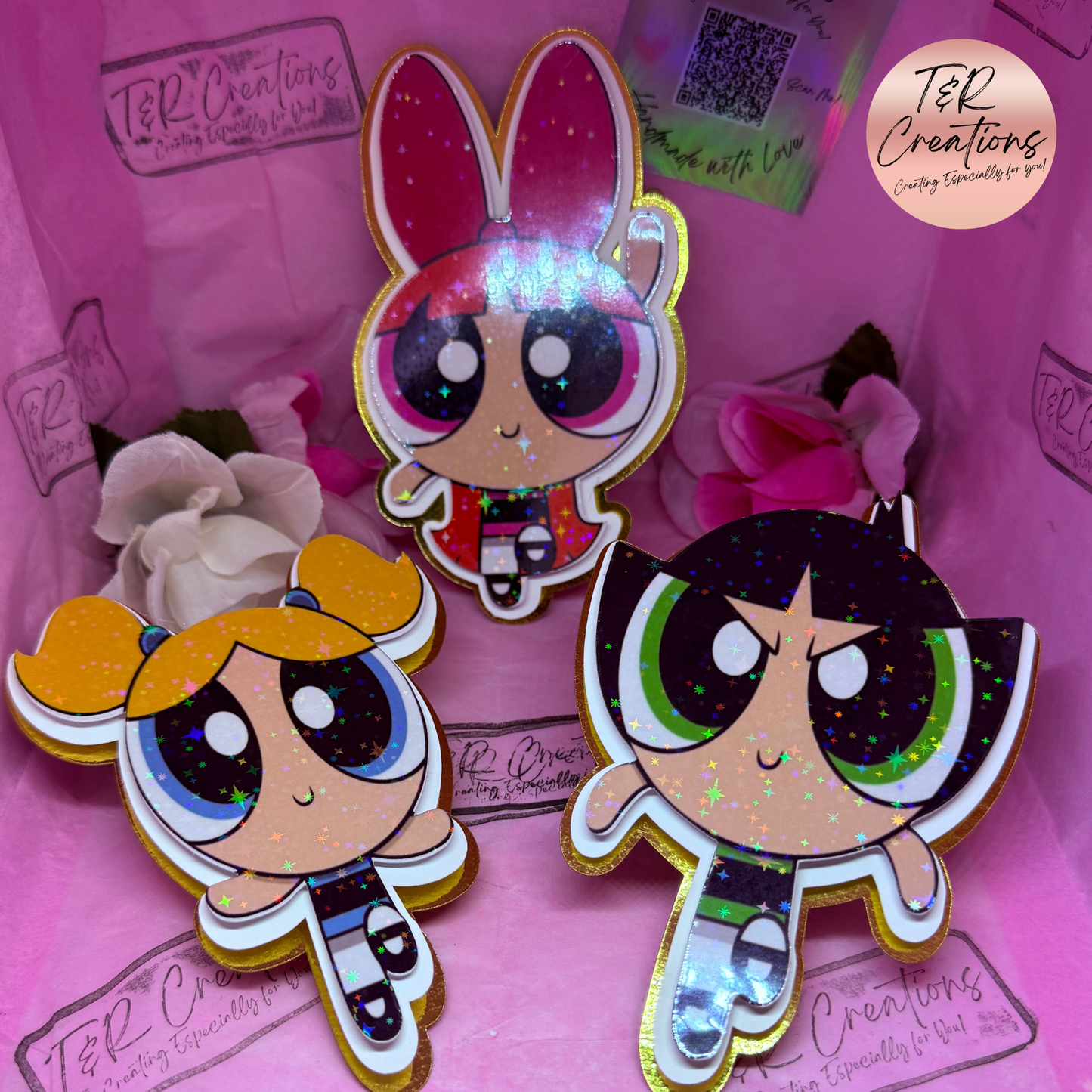 Personalized dolls Cake Topper – Custom Name | Friends Pink Elegant Birthday Decoration