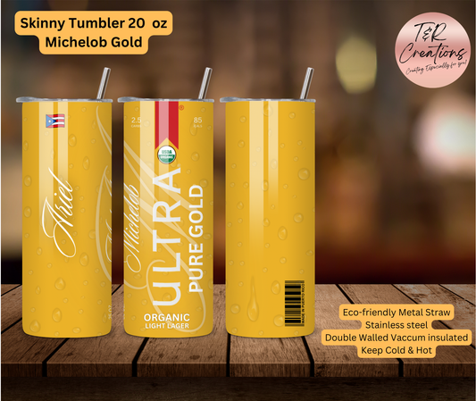 Custom beer Bottle Design Tumbler - 20 oz Skinny Tumbler