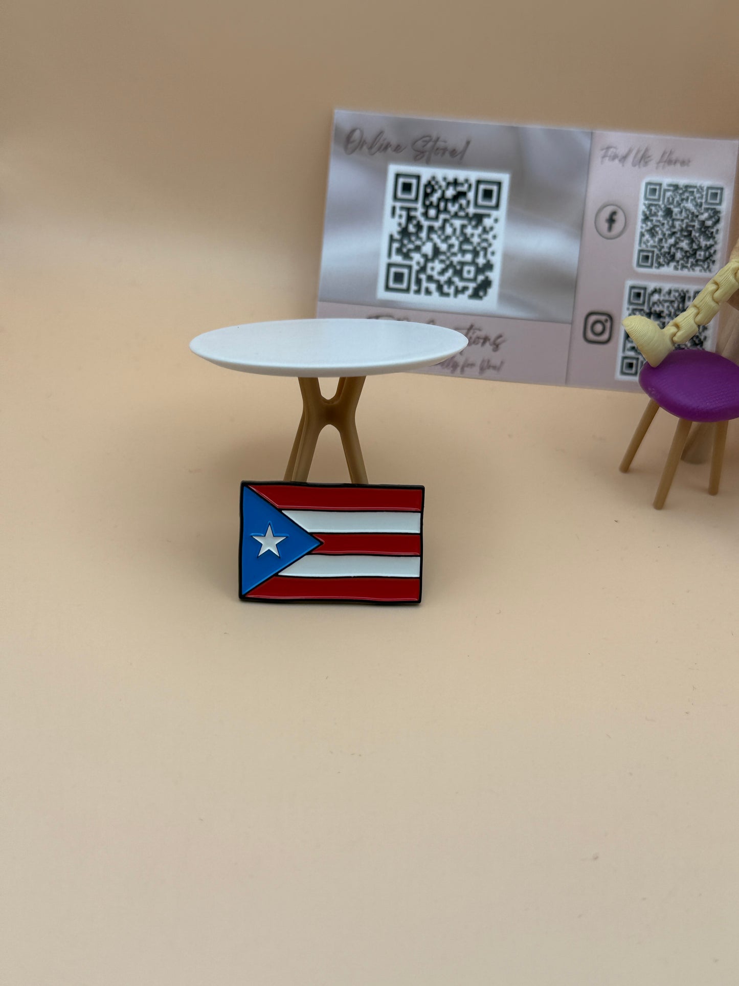 Flag Puerto Rico Pin | Handmade Metal Pin