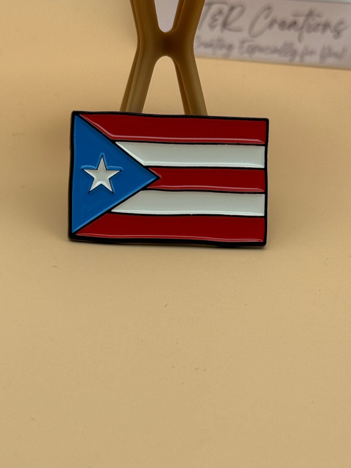 Flag Puerto Rico Pin | Handmade Metal Pin