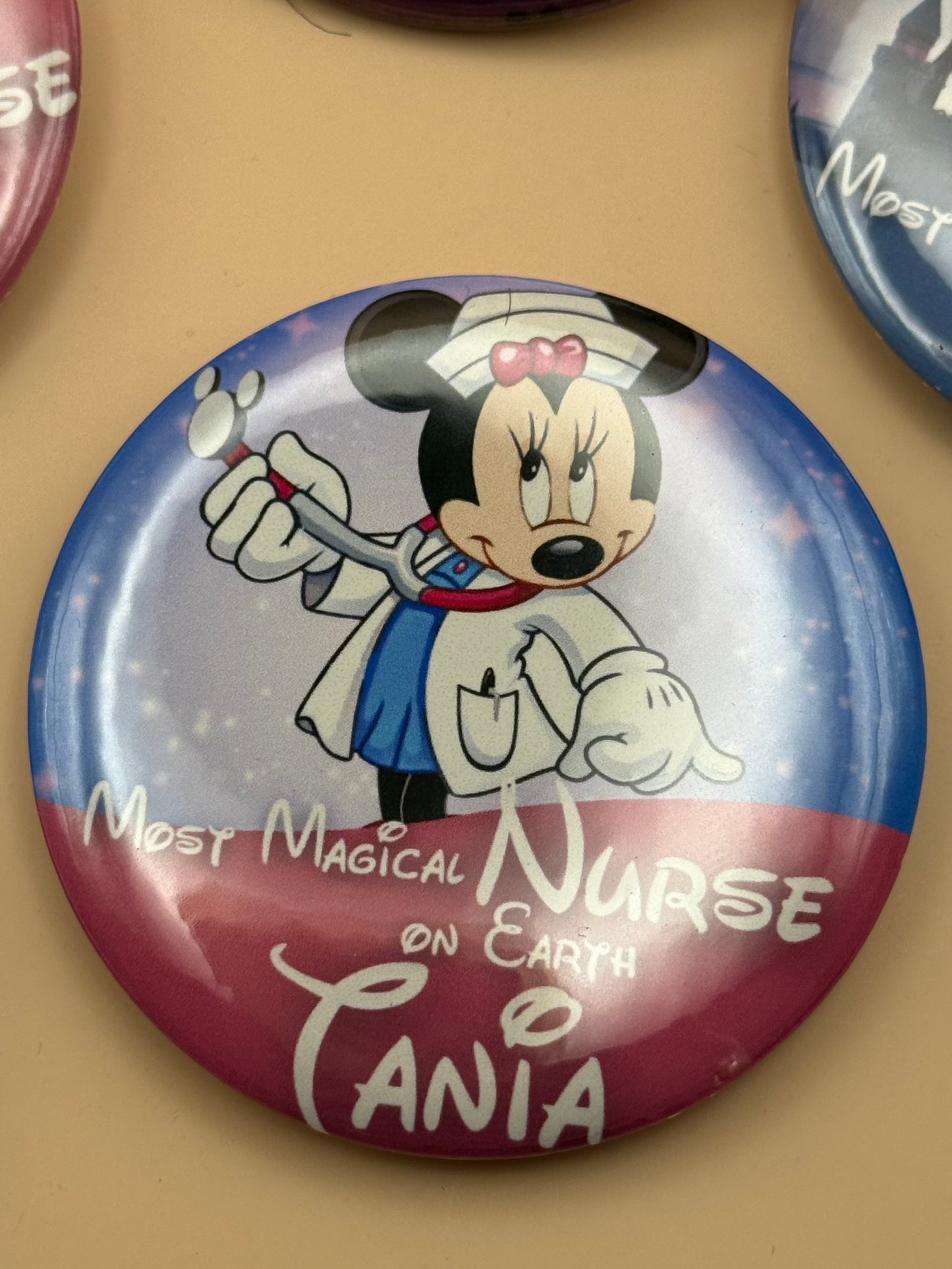 Personalized Button – Custom Name Badge | Most Magical Nurse on Earth | RN, LPN, CNA Gift