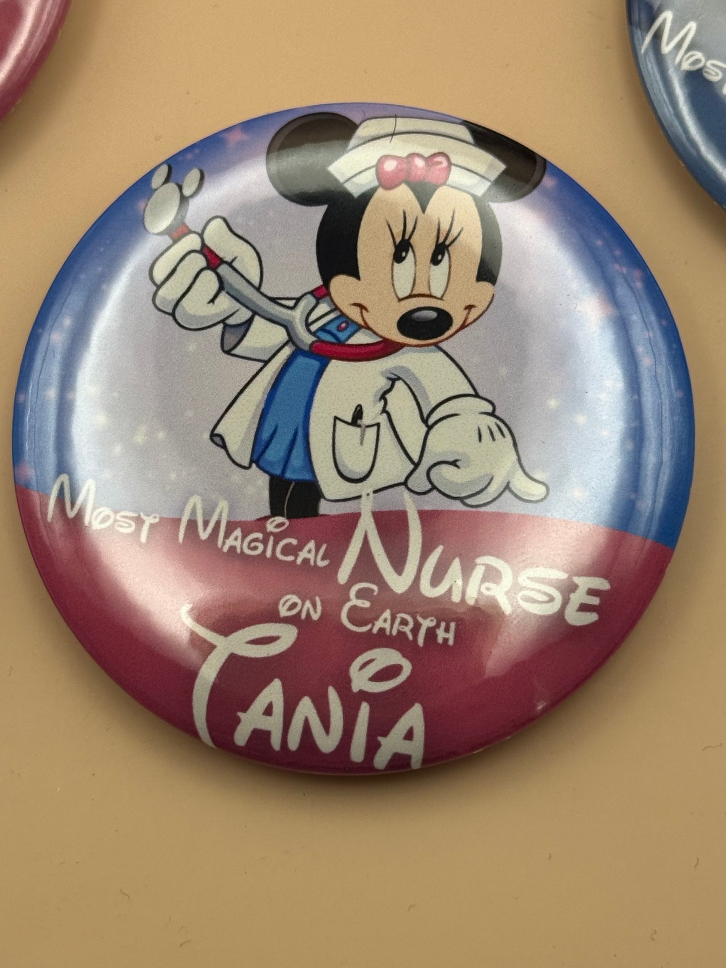 Personalized Button – Custom Name Badge | Most Magical Nurse on Earth | RN, LPN, CNA Gift