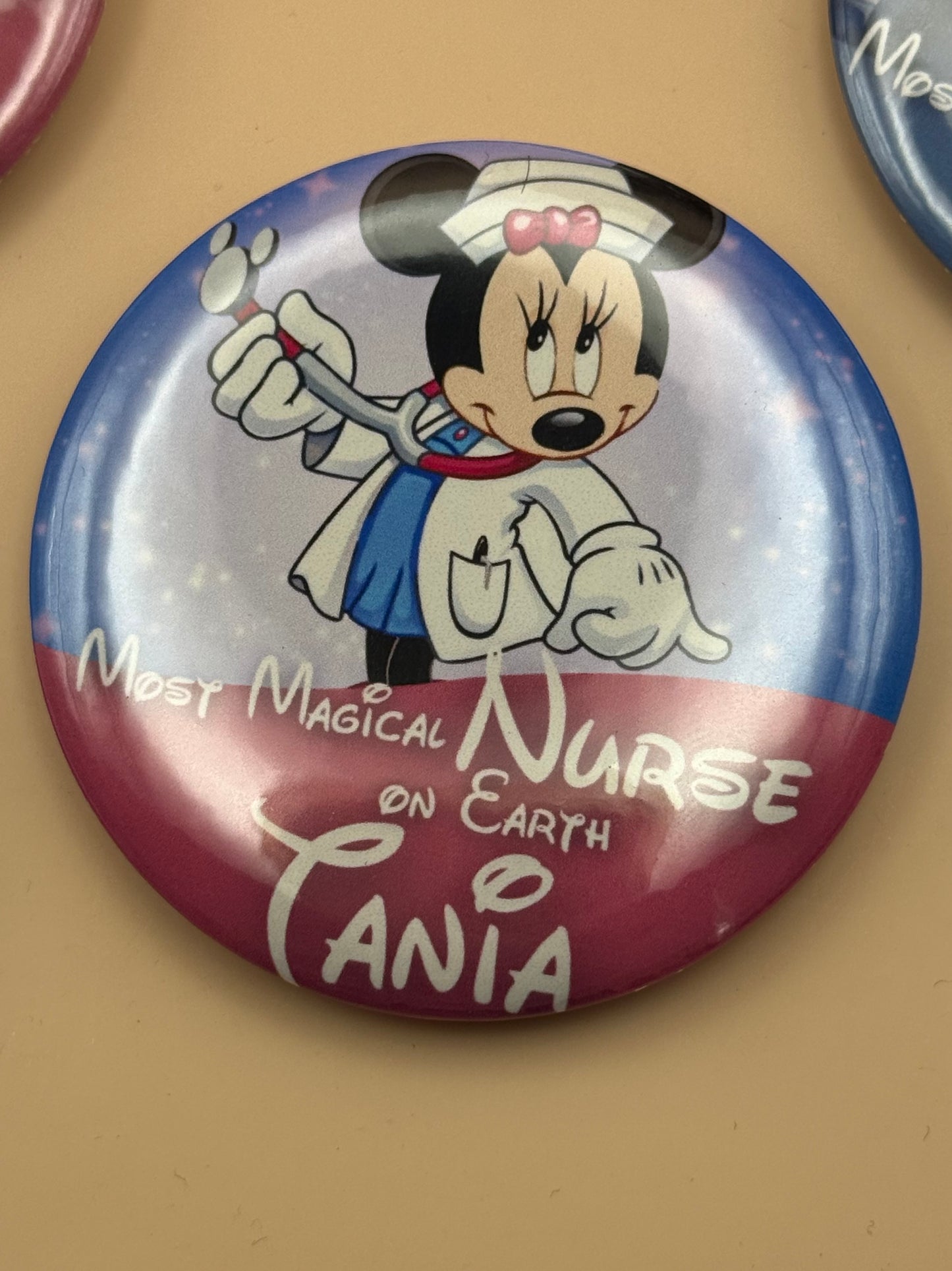 Personalized Button – Custom Name Badge | Most Magical Nurse on Earth | RN, LPN, CNA Gift