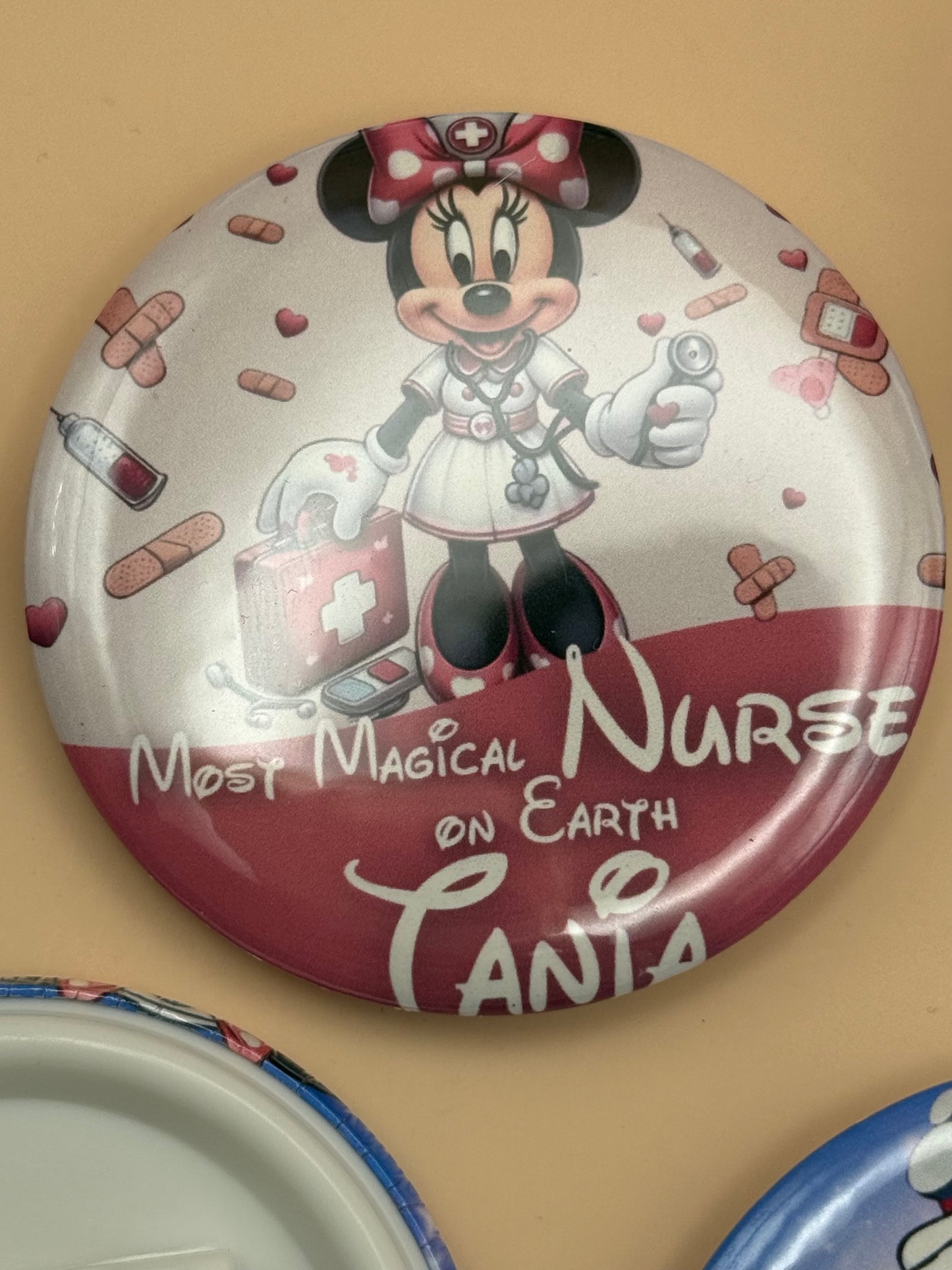 Personalized Nurse Button – Custom Name Badge | Most Magical Nurse on Earth | RN, LPN, CNA Gift
