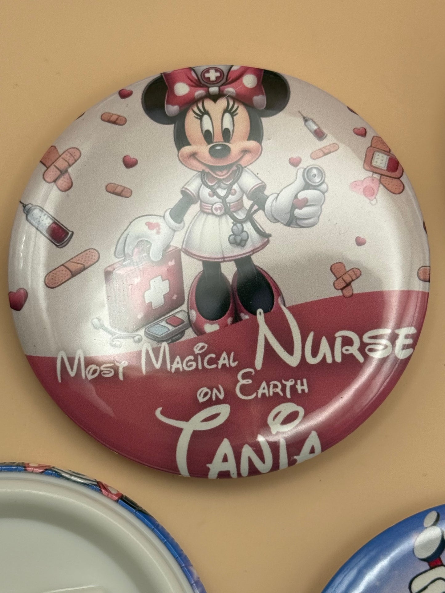 Personalized Nurse Button – Custom Name Badge | Most Magical Nurse on Earth | RN, LPN, CNA Gift