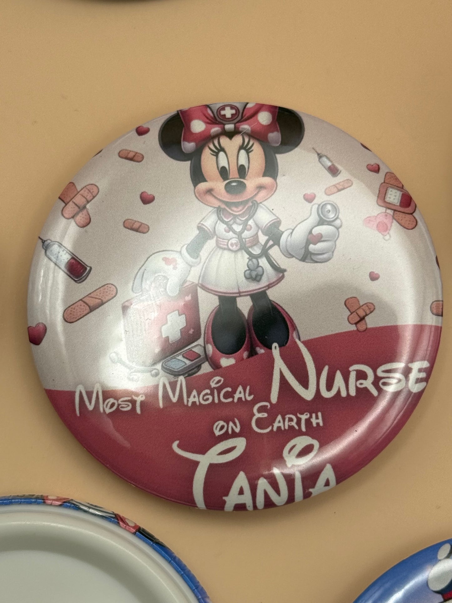 Personalized Nurse Button – Custom Name Badge | Most Magical Nurse on Earth | RN, LPN, CNA Gift