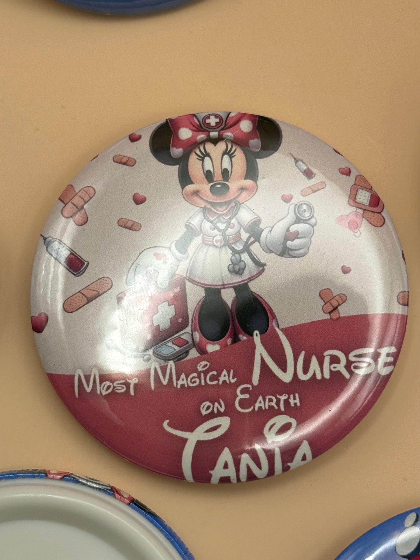 Personalized Nurse Button – Custom Name Badge | Most Magical Nurse on Earth | RN, LPN, CNA Gift