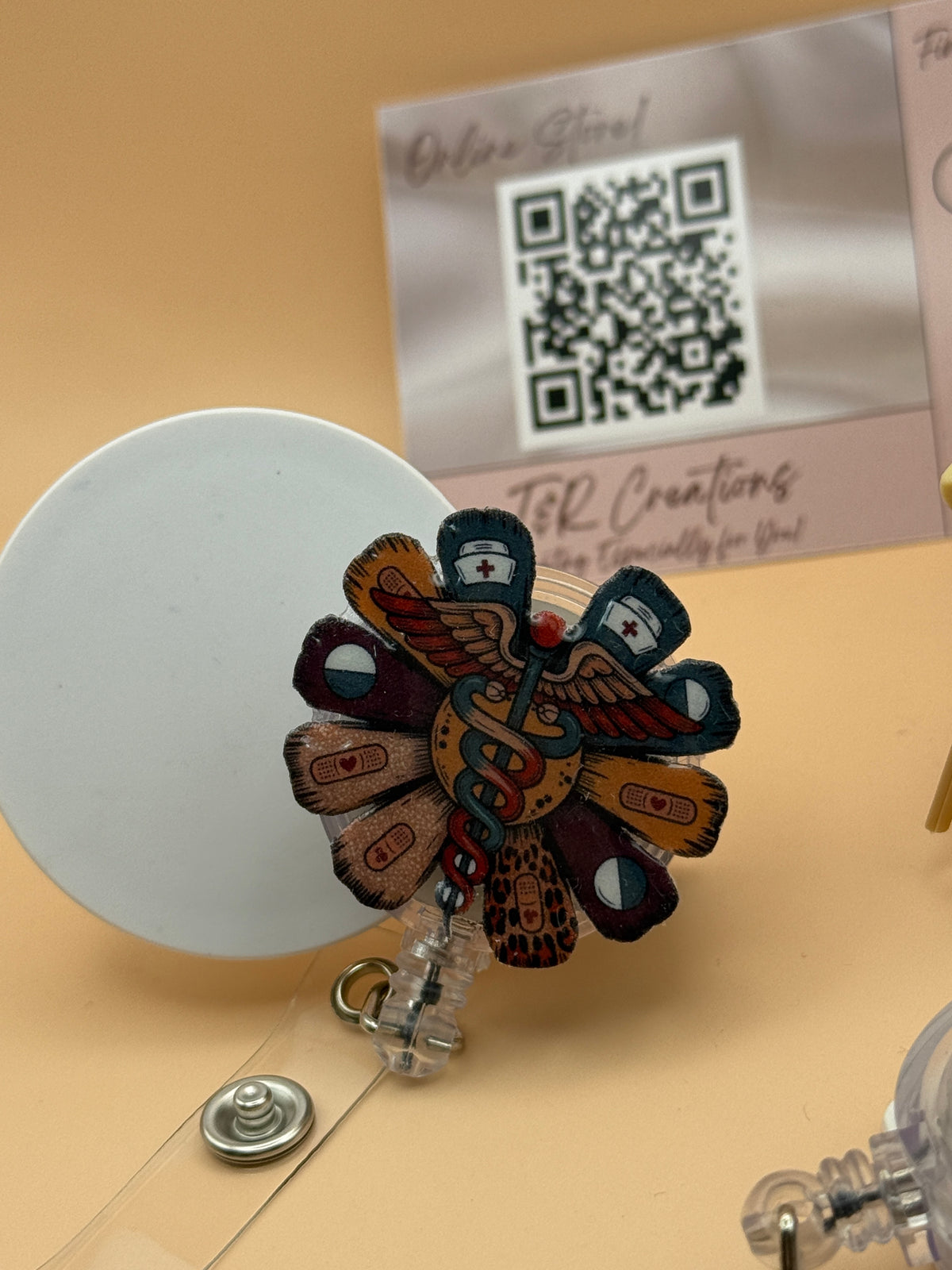 Acrylic ID Badge Holder with Retractable Badge Reel | Custom Nurse Badge Holder | RN, LPN, CNA Gift