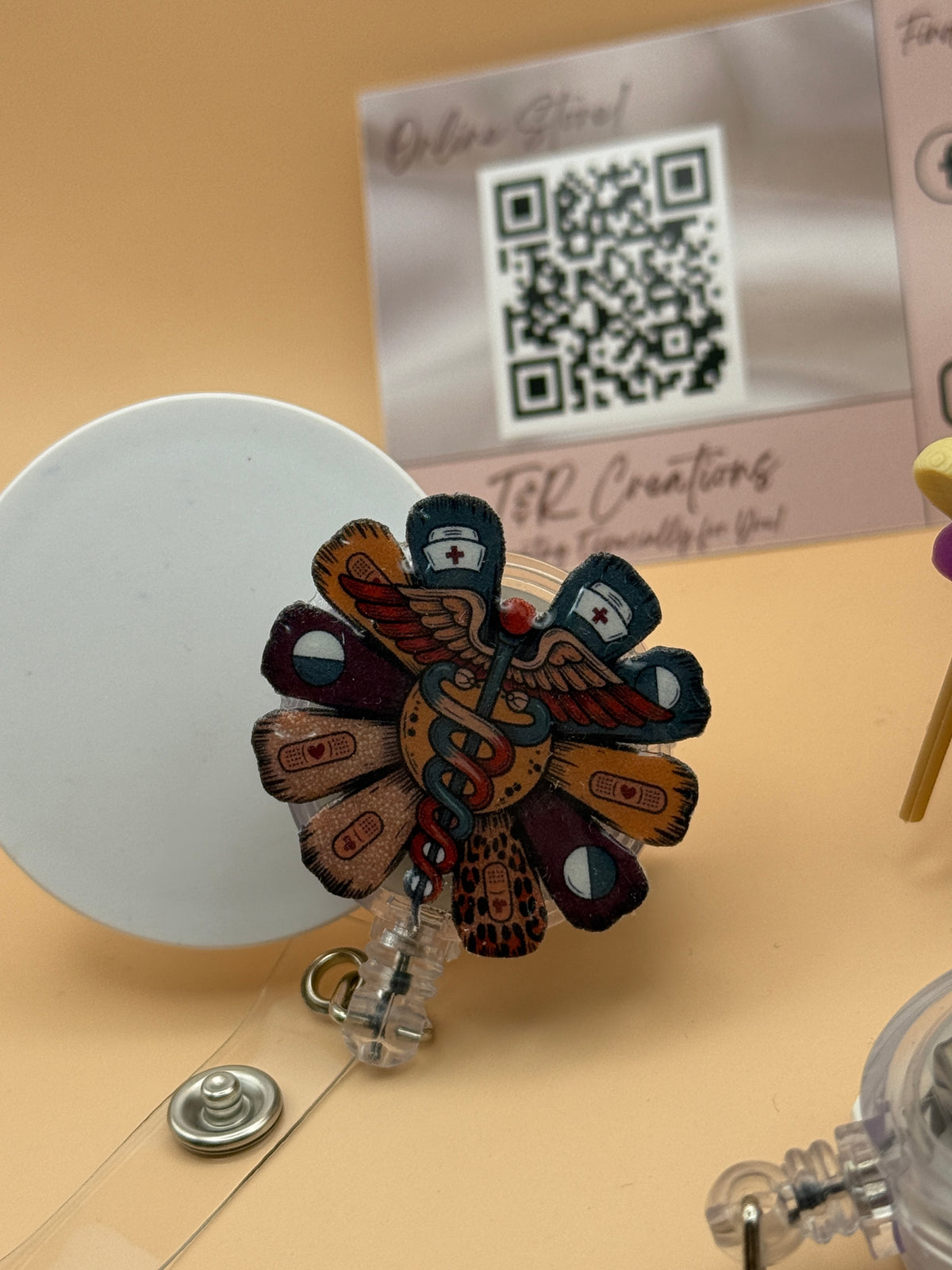 Acrylic ID Badge Holder with Retractable Badge Reel | Custom Nurse Badge Holder | RN, LPN, CNA Gift