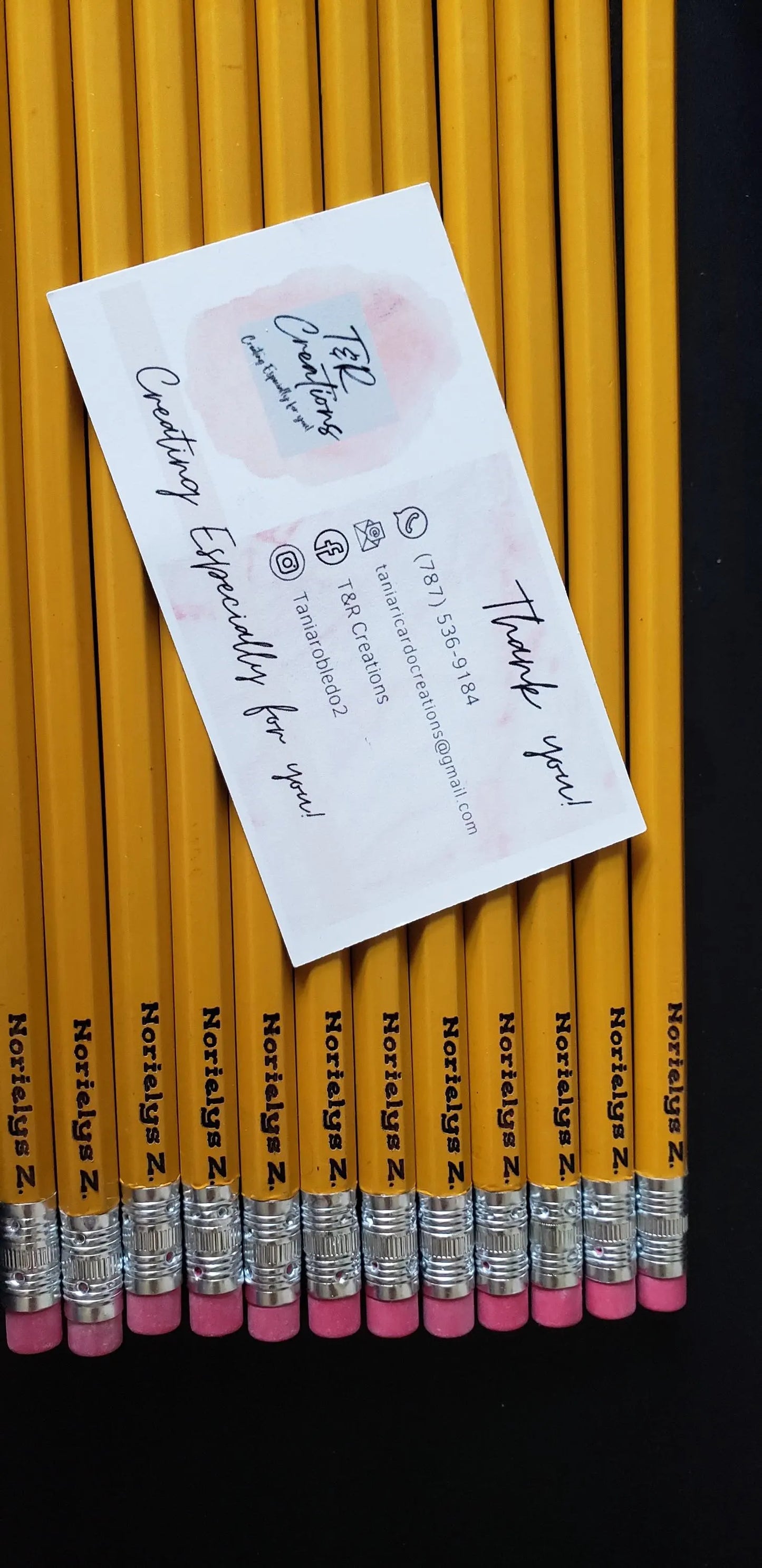 Custom Laser Engraved Wood Pencils - Doll Font, Back to School