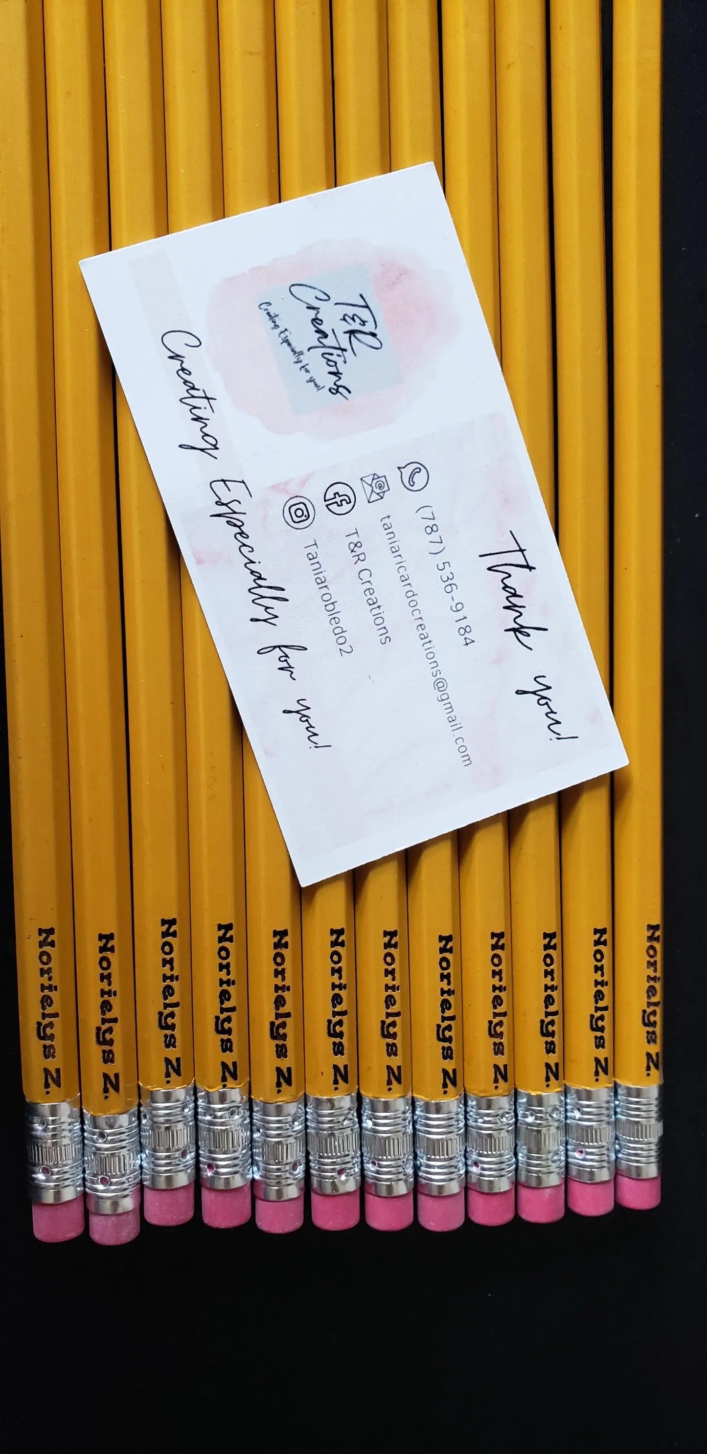 Custom Laser Engraved Wood Pencils - Doll Font, Back to School