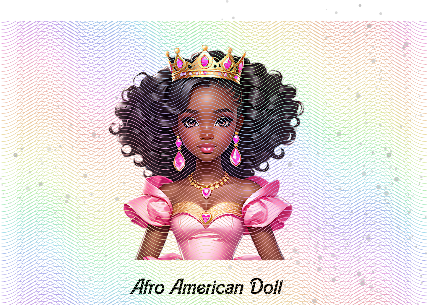 Afro Doll Printable PNG – Instant Download for Cake Toppers, Stickers & Crafts | Black Girl Clipart