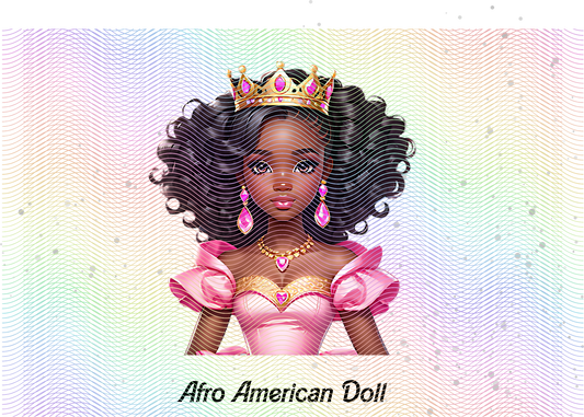 Afro Doll Printable PNG – Instant Download for Cake Toppers, Stickers & Crafts | Black Girl Clipart