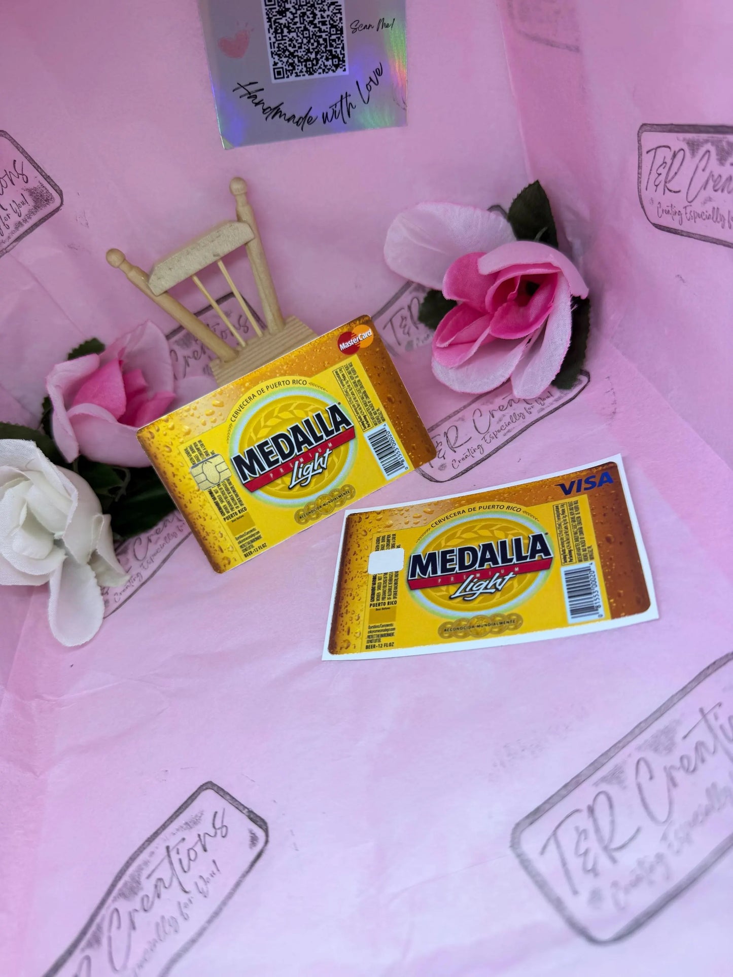 Medalla Card Sticker: Puerto Rico Design, Waterproof Vinyl