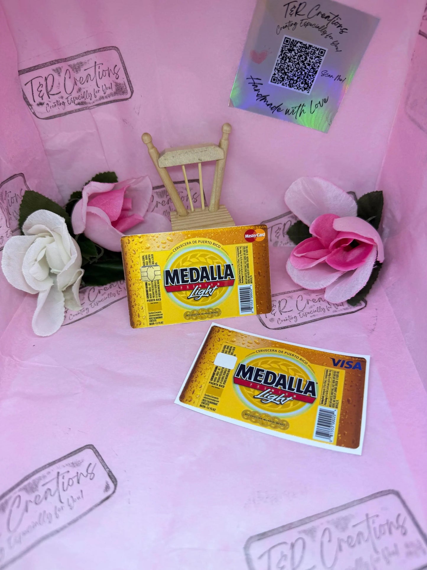 Medalla Card Sticker: Puerto Rico Design, Waterproof Vinyl