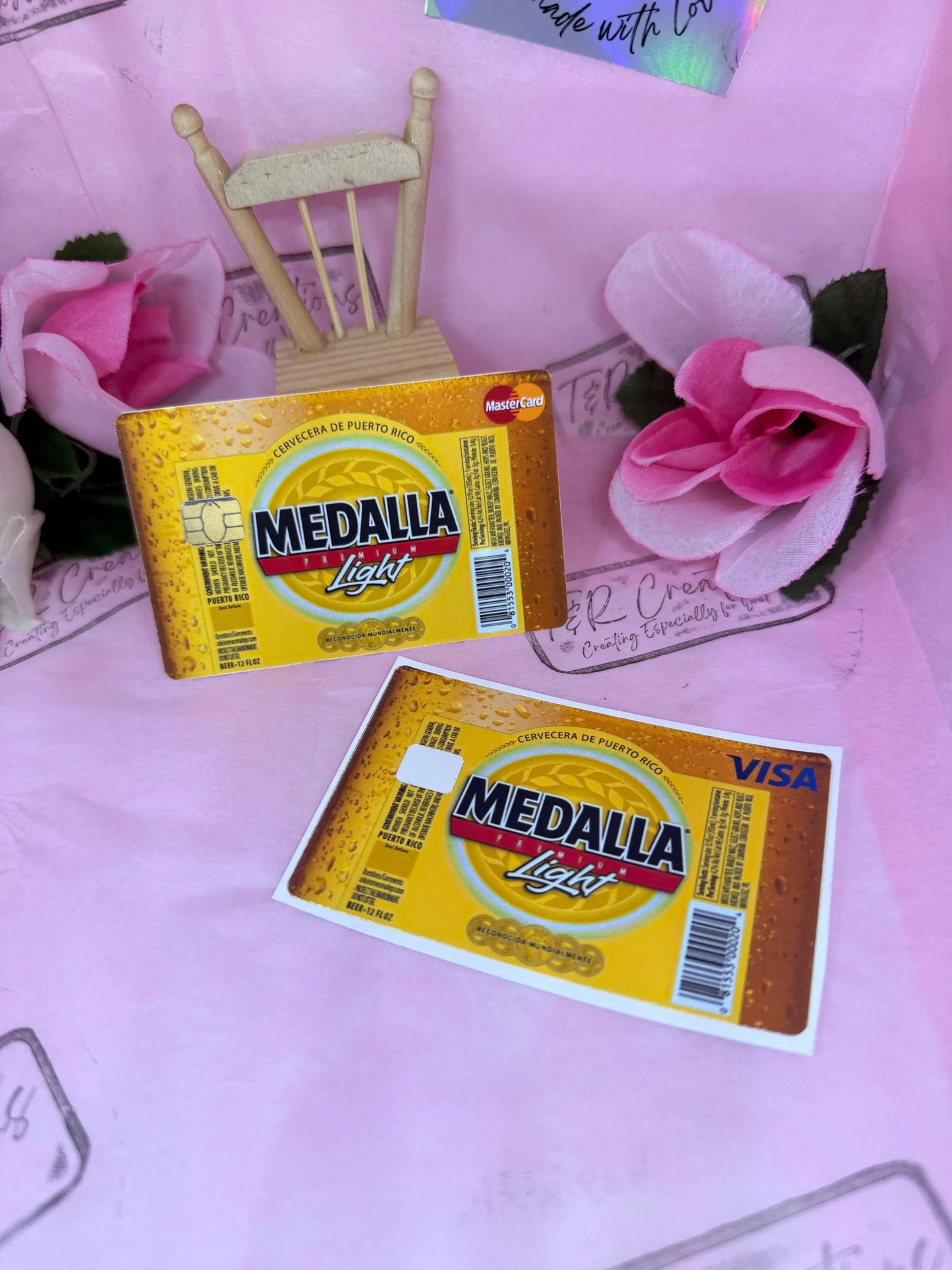 Medalla Card Sticker: Puerto Rico Design, Waterproof Vinyl