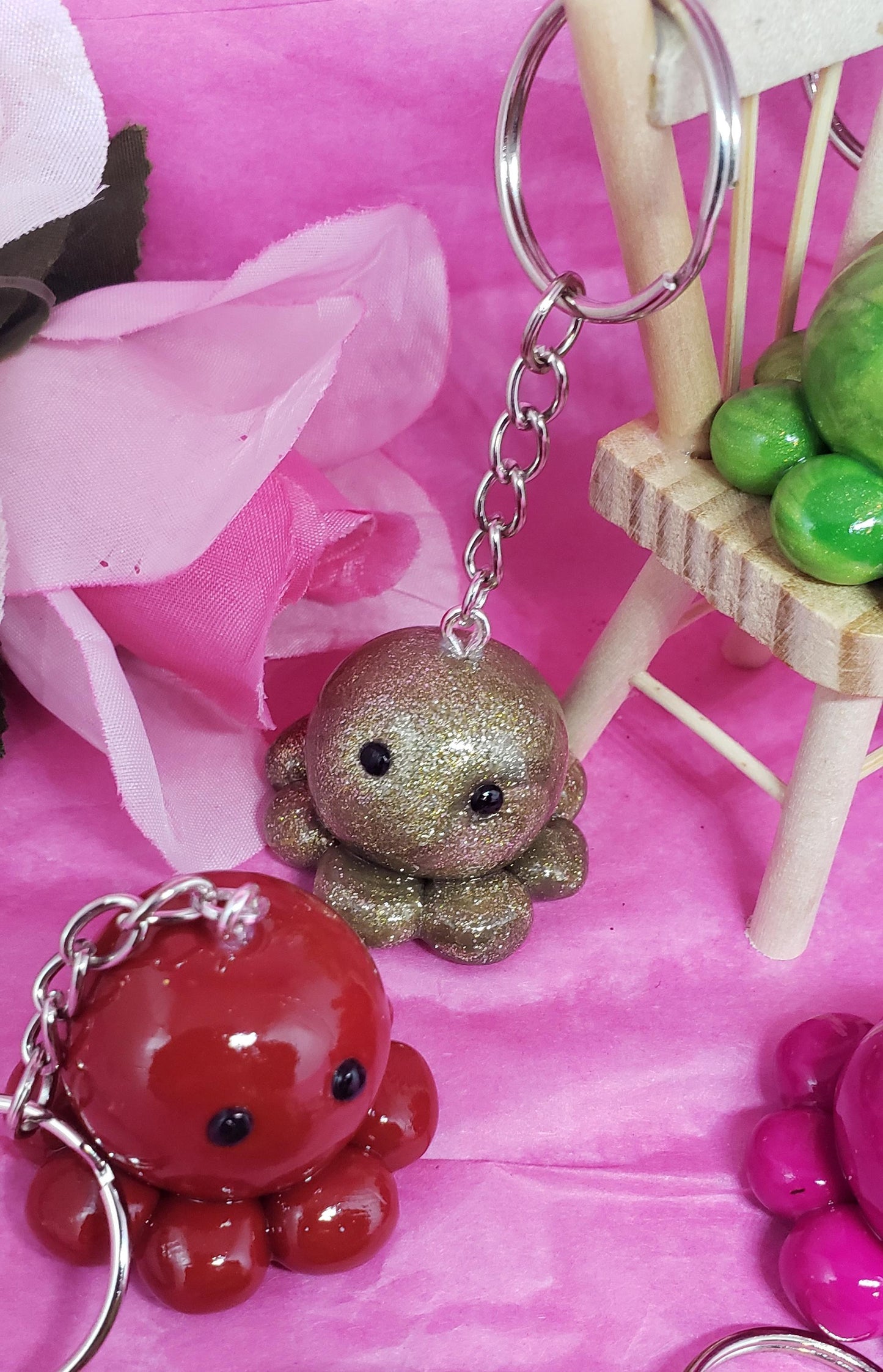 Octopus Keychain stress relief. Keychain Ocopus color