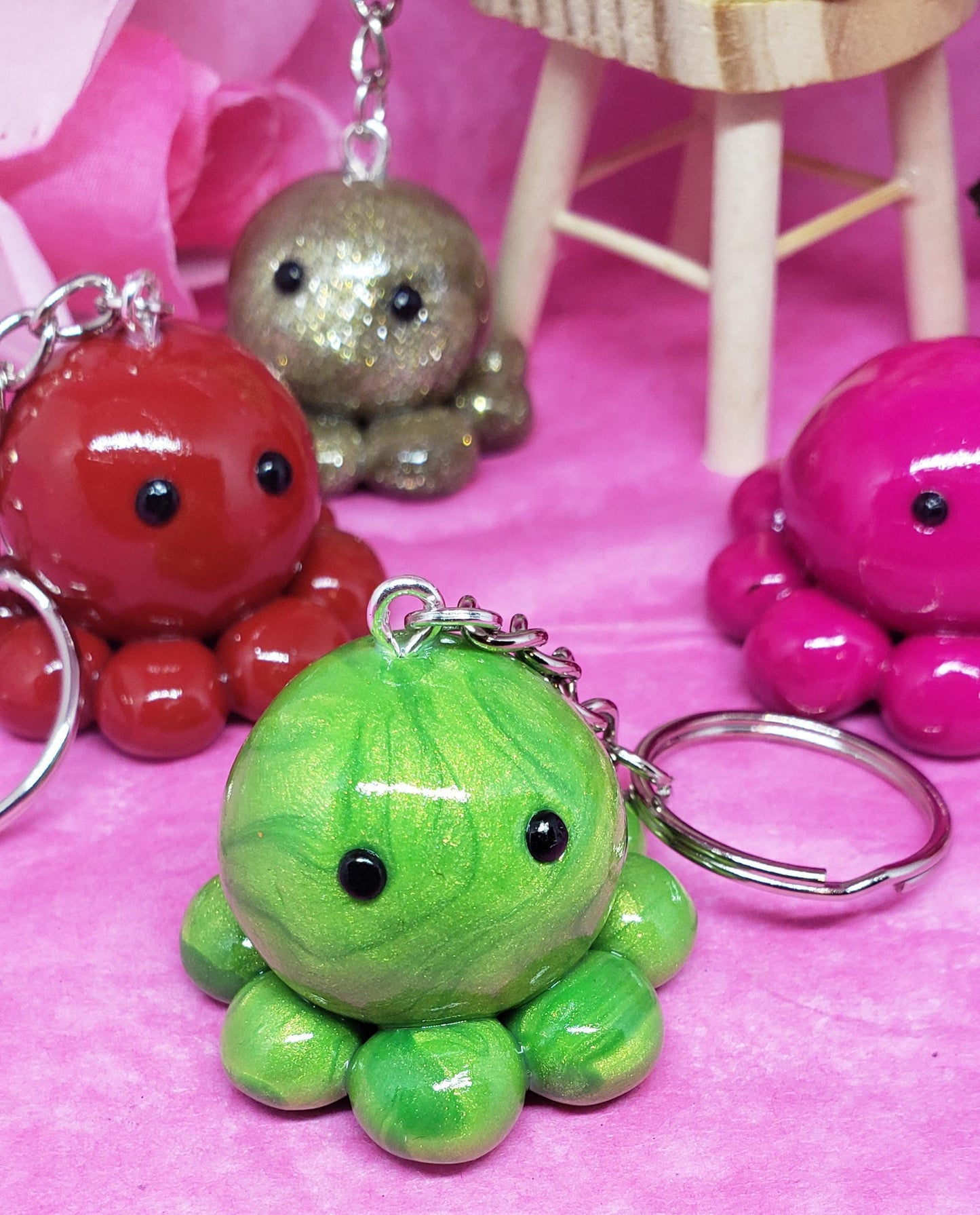 Octopus Keychain stress relief. Keychain Ocopus color