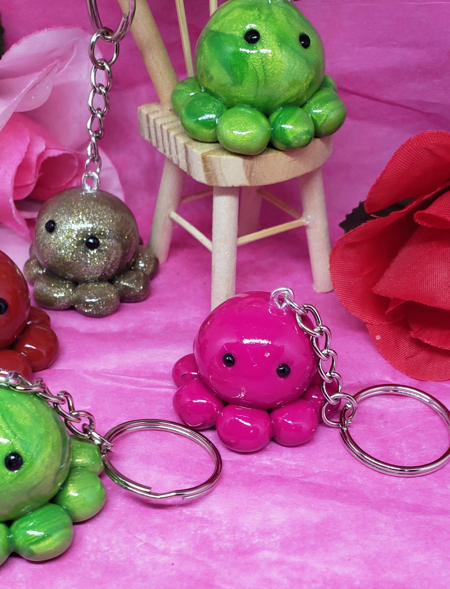 Octopus Keychain stress relief. Keychain Ocopus color