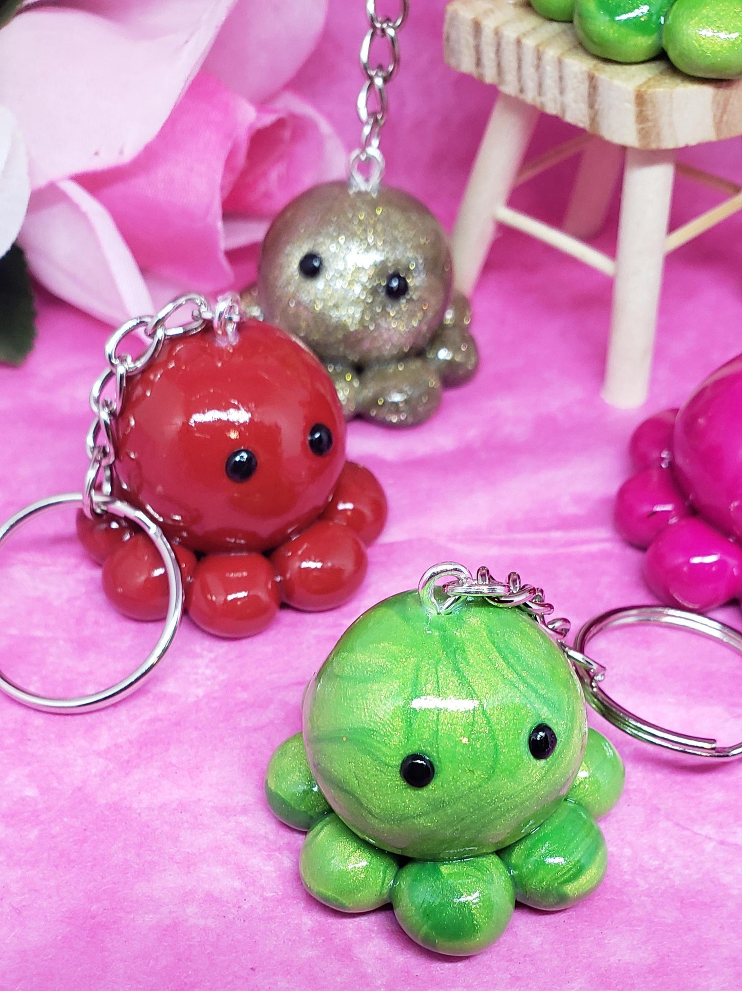 Octopus Keychain stress relief. Keychain Ocopus color