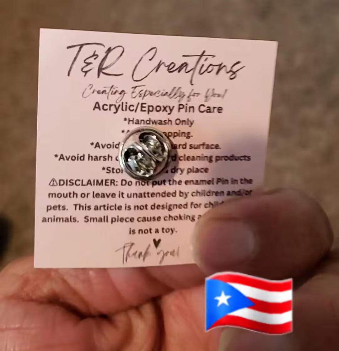 Puerto Rico License Plate Pin | Handmade Acrylic Tablilla Pin