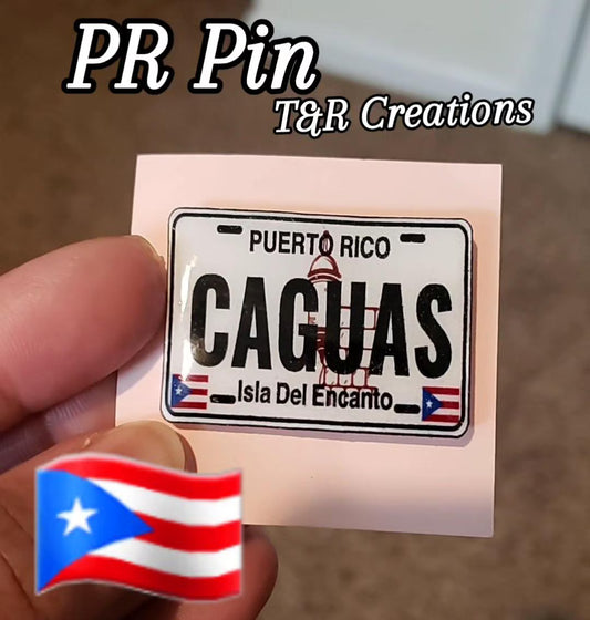 Puerto Rico License Plate Pin | Handmade Acrylic Tablilla Pin
