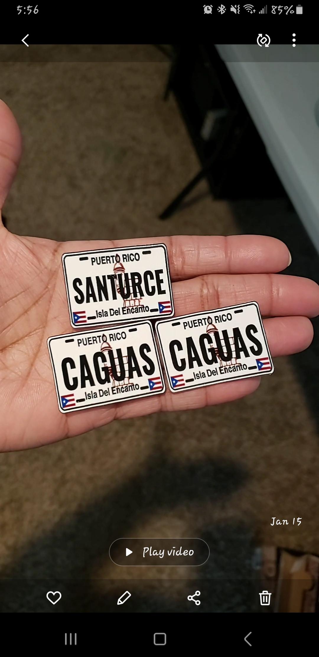 Puerto Rico License Plate Pin | Handmade Acrylic Tablilla Pin