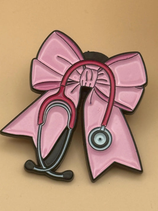 Bow and Stethoscope Enamel Pin