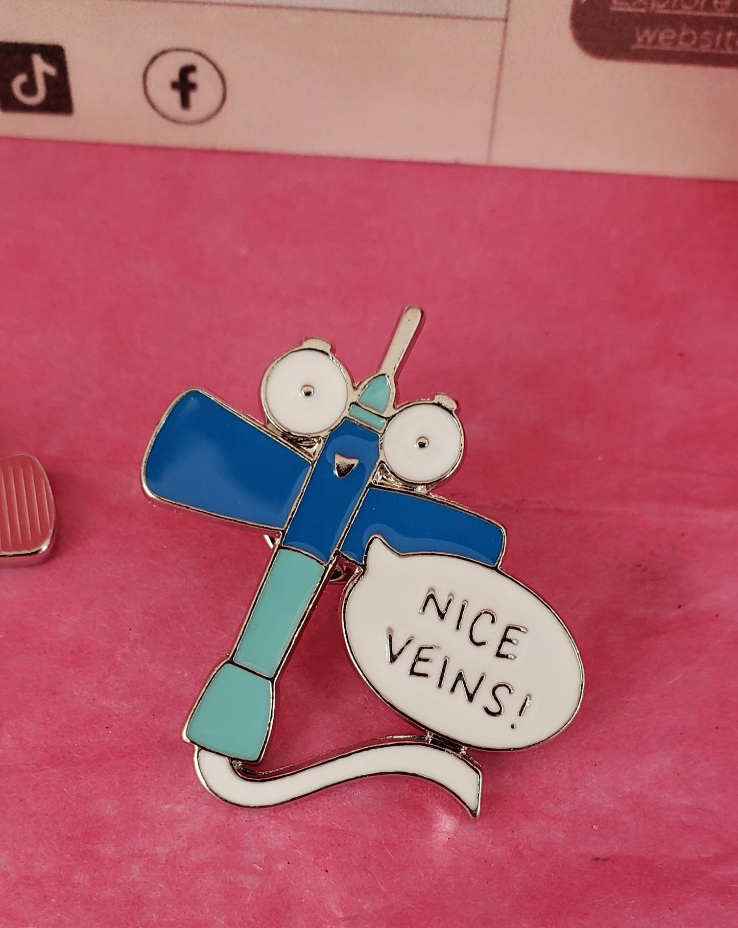 Nice Veins Enamel Pin: Funny Nurse Pin