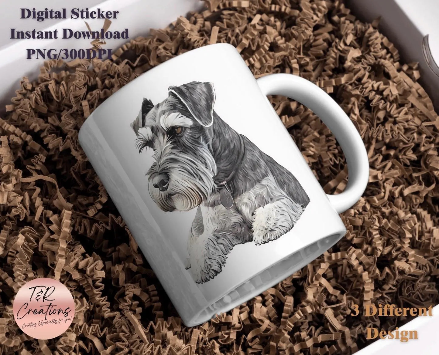 3 Designs | Schnauzer Dogs | PNG + PDF | Instant Download
