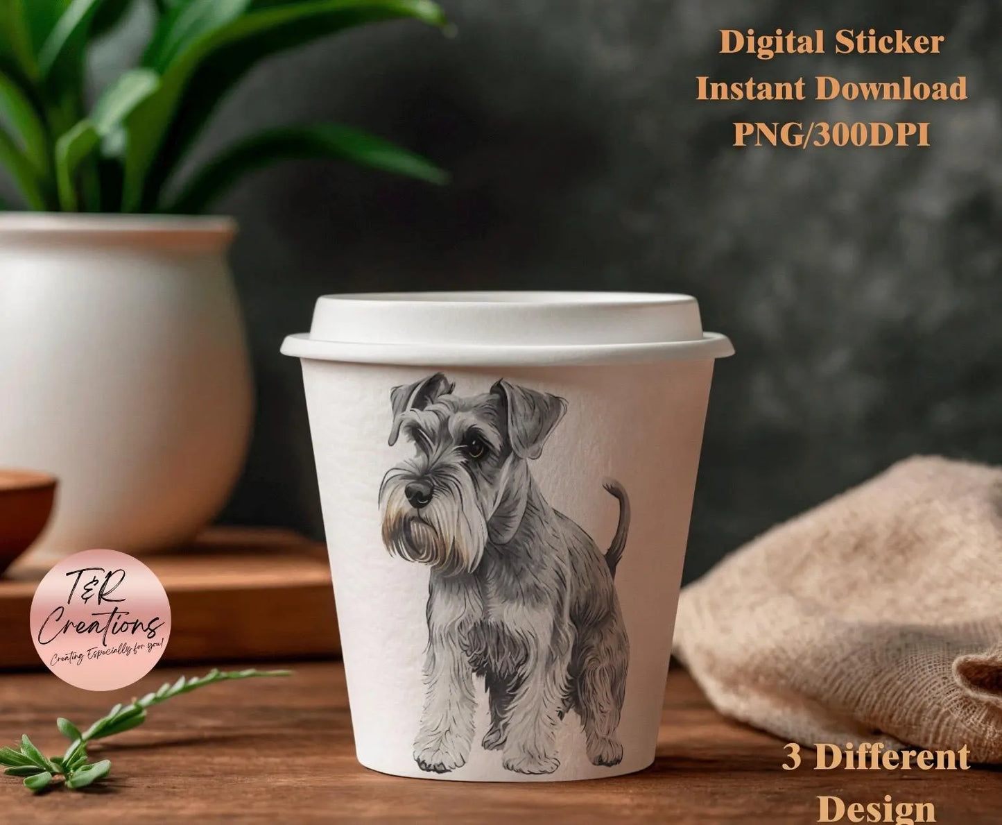 3 Designs | Schnauzer Dogs | PNG + PDF | Instant Download