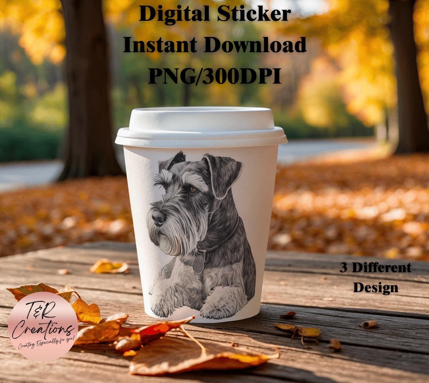 3 Designs | Schnauzer Dogs | PNG + PDF | Instant Download