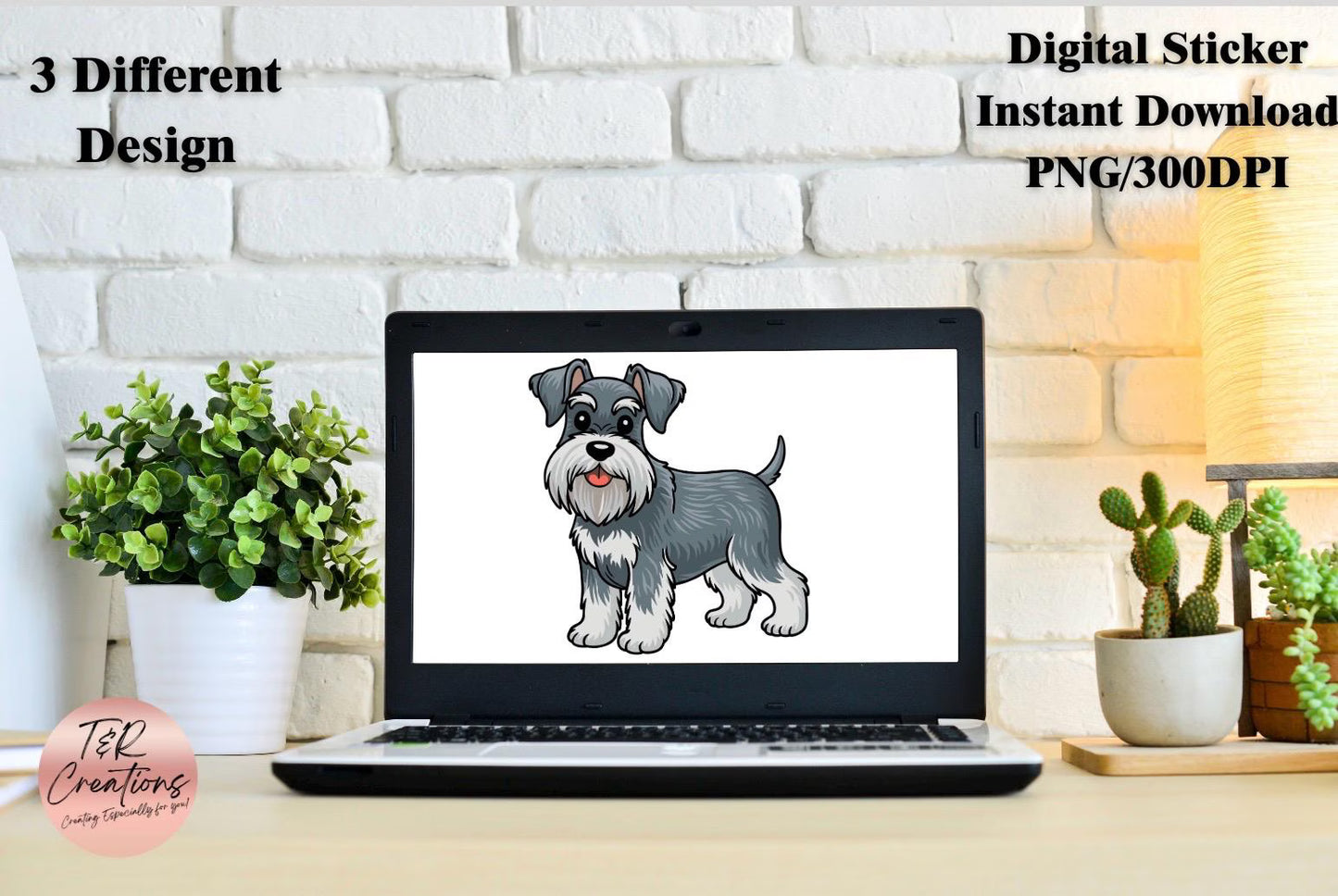 3 Designs | Schnauzer Dogs | PNG + PDF | Instant Download