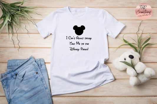 Funny Disney Inspired T-Shirt | I Can’t Adult Today Shirt Mickey Silhouette Gift