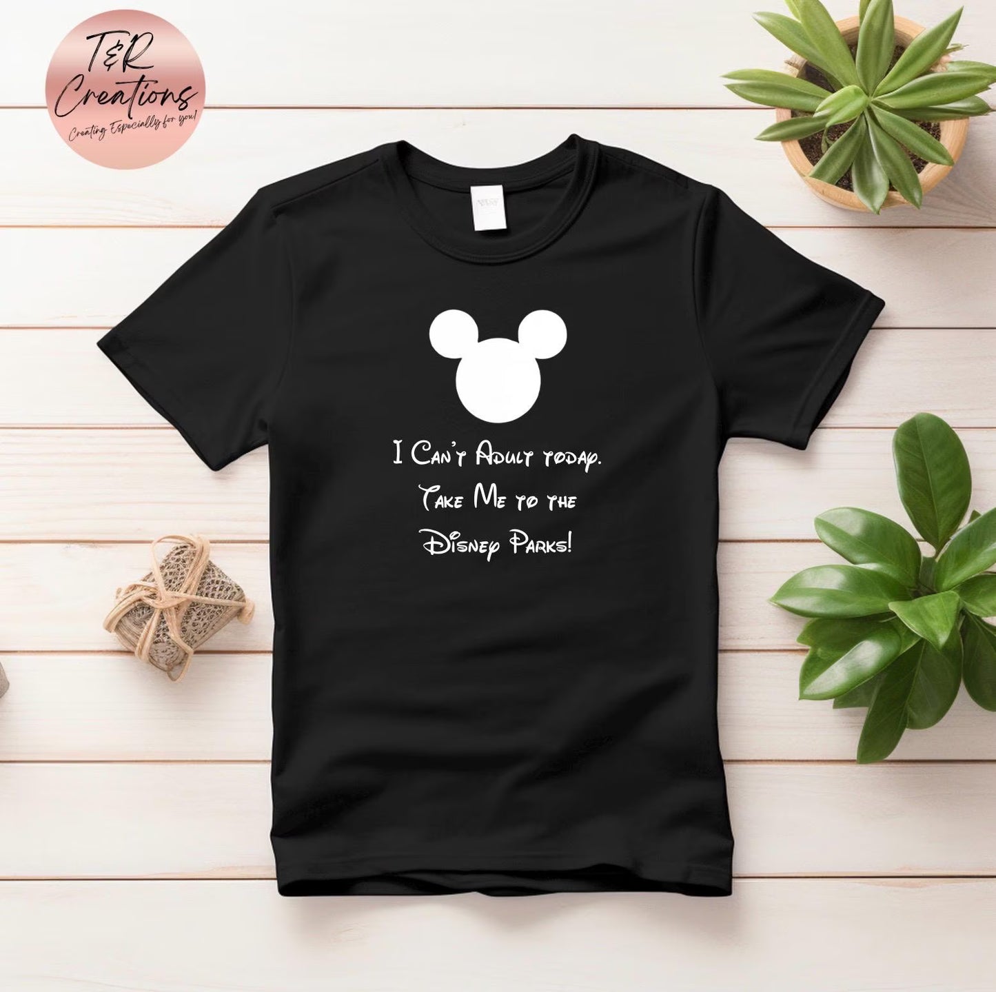 Funny Disney Inspired T-Shirt | I Can’t Adult Today Shirt Mickey Silhouette Gift