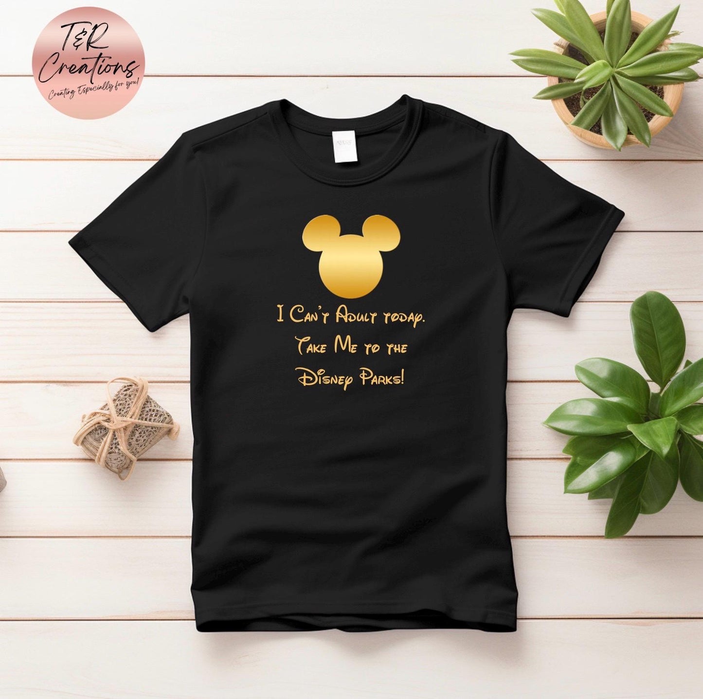 Funny Disney Inspired T-Shirt | I Can’t Adult Today Shirt Mickey Silhouette Gift