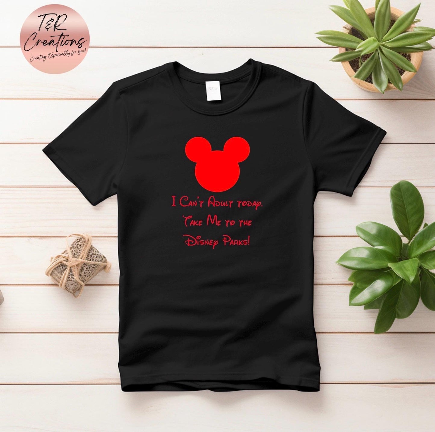 Funny Disney Inspired T-Shirt | I Can’t Adult Today Shirt Mickey Silhouette Gift