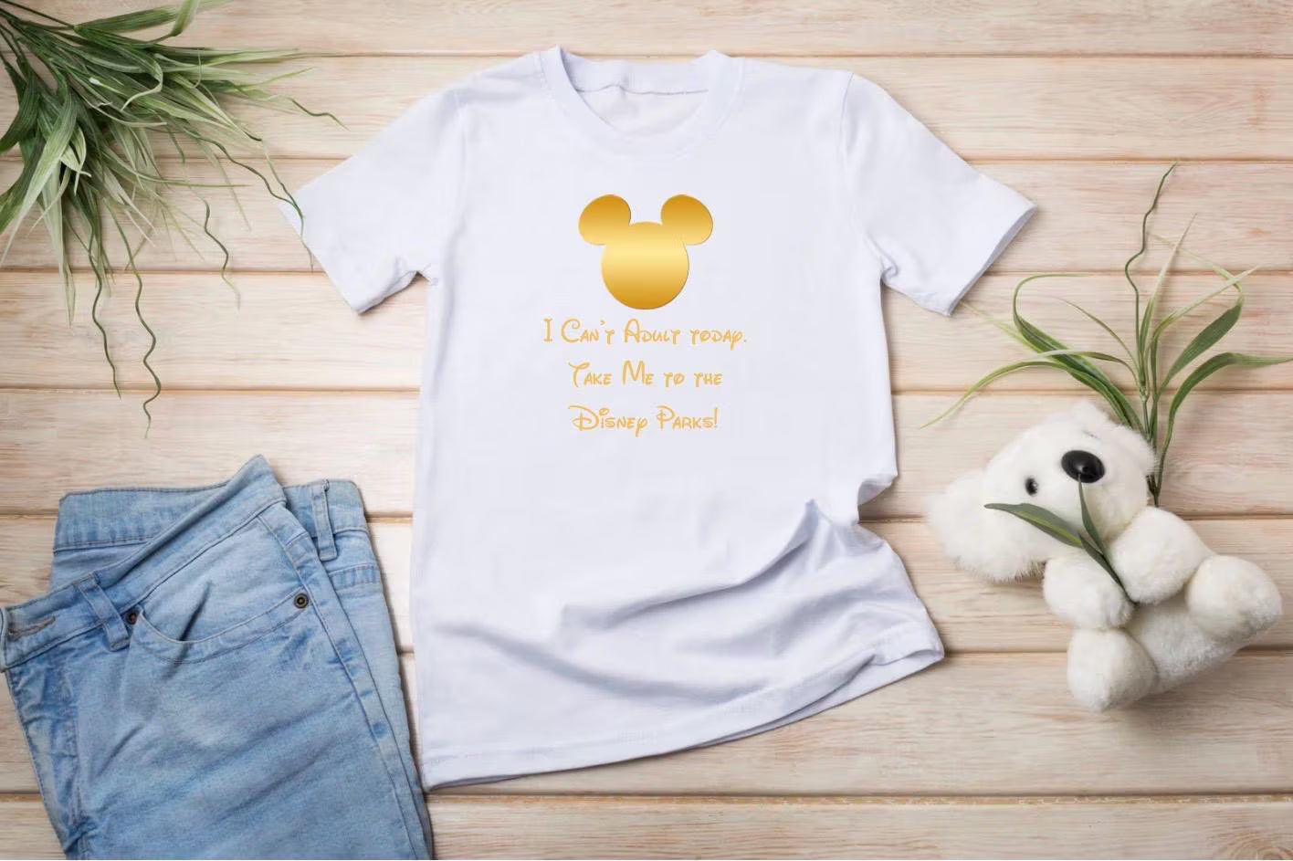 Funny Disney Inspired T-Shirt | I Can’t Adult Today Shirt Mickey Silhouette Gift