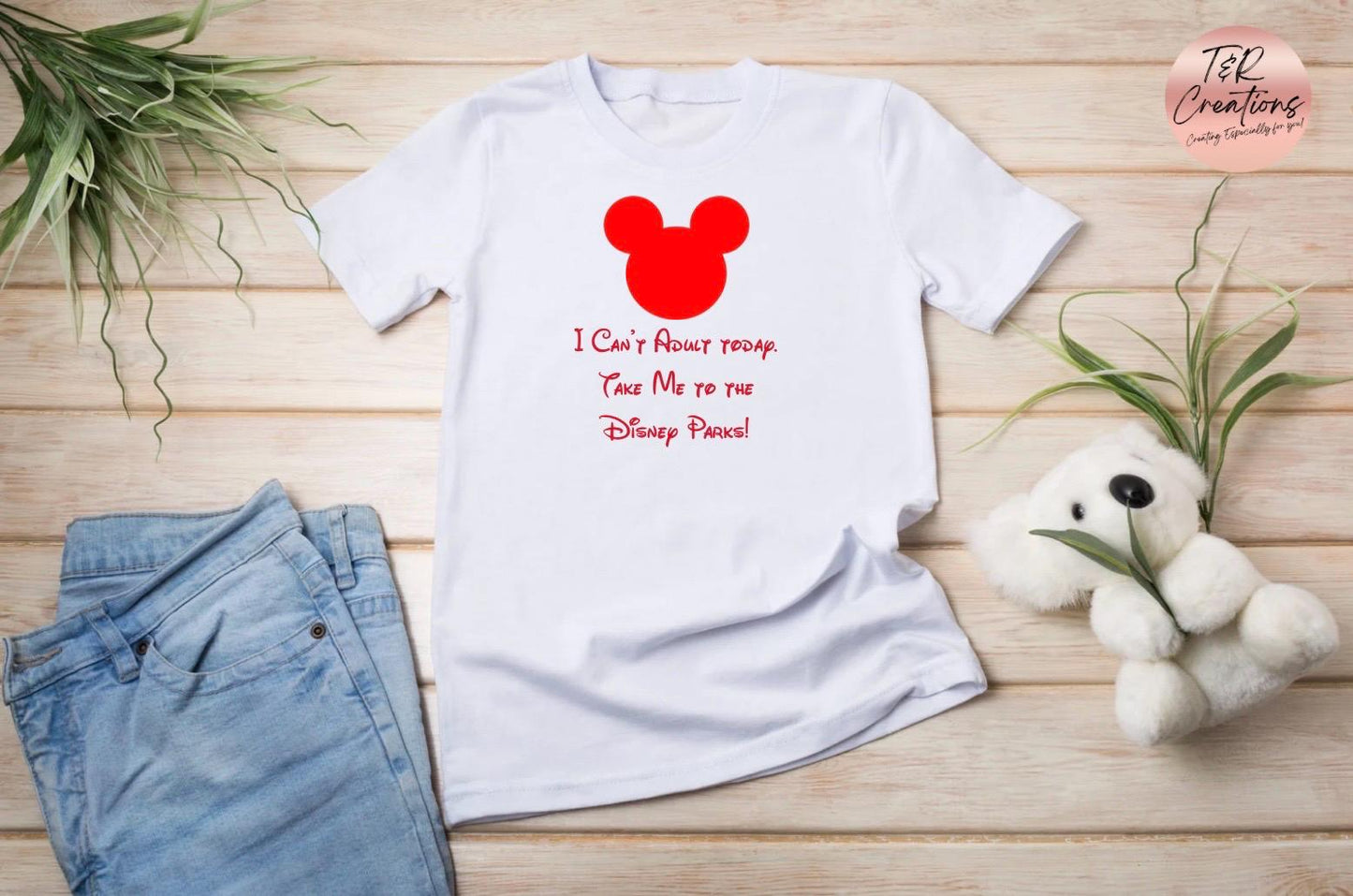 Funny Disney Inspired T-Shirt | I Can’t Adult Today Shirt Mickey Silhouette Gift