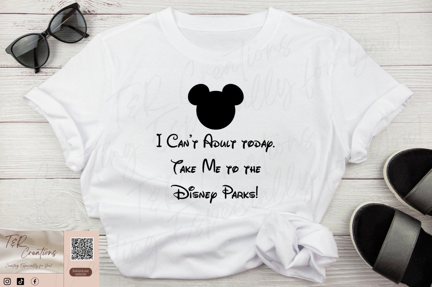 Funny Disney Inspired T-Shirt | I Can’t Adult Today Shirt Mickey Silhouette Gift