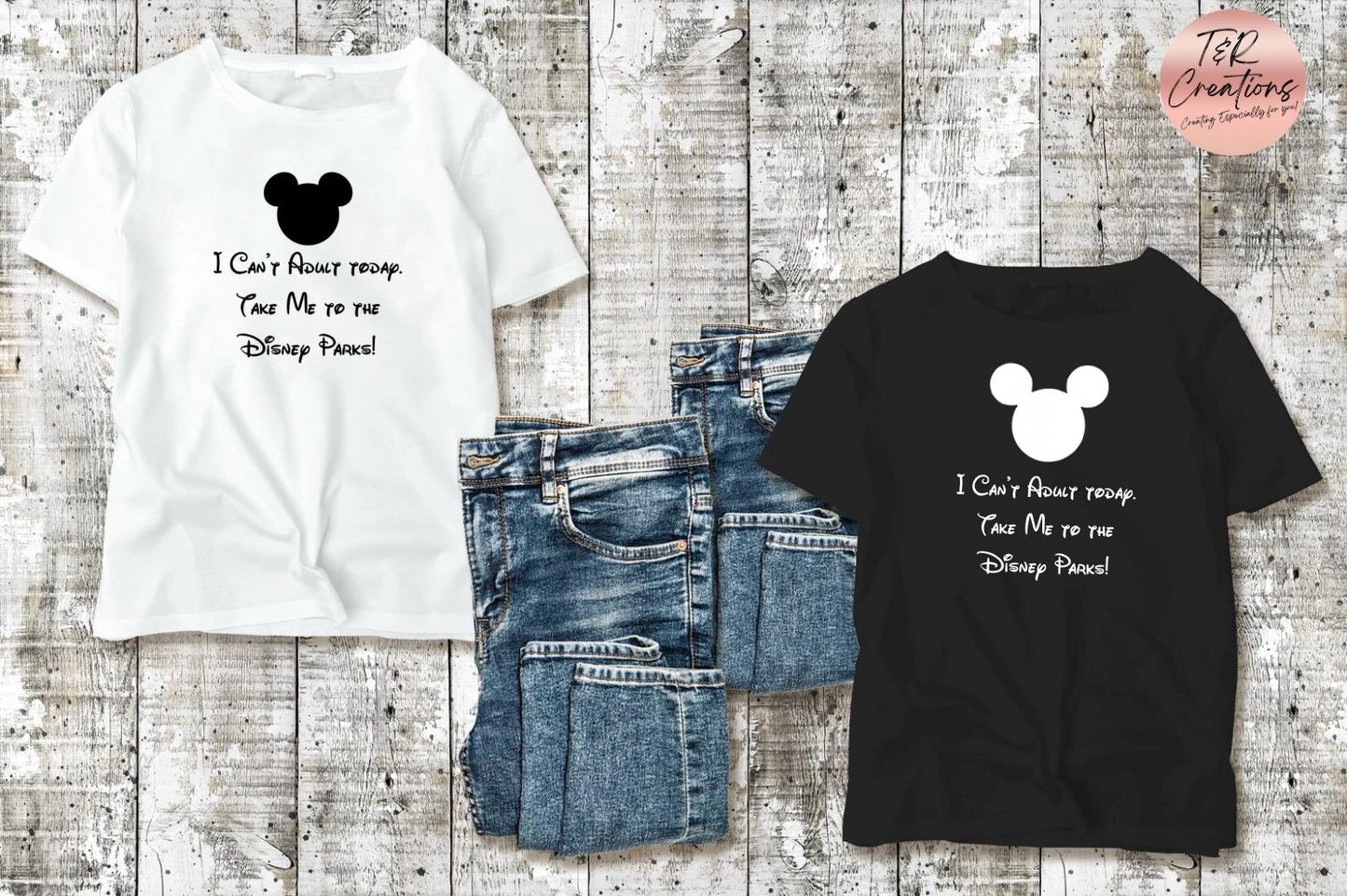 Funny Disney Inspired T-Shirt | I Can’t Adult Today Shirt Mickey Silhouette Gift
