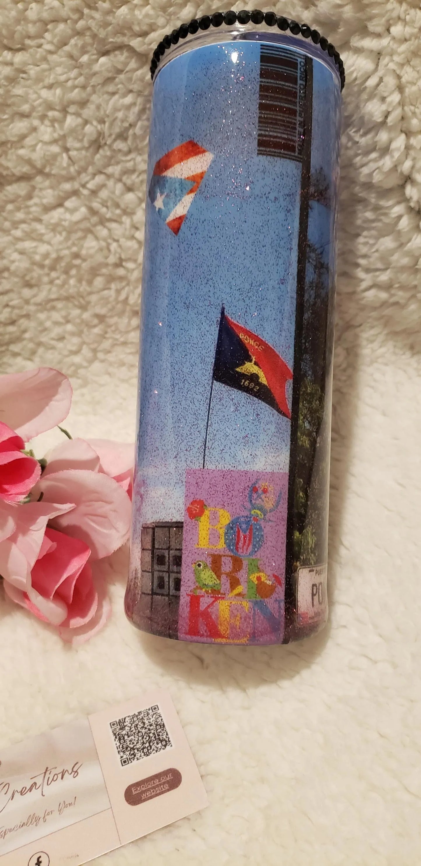 Custom Puerto Rico Tumbler: Ponce Design, Personalized 20 oz Stainless Steel