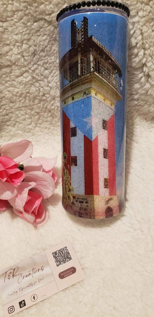Custom Puerto Rico Tumbler: Ponce Design, Personalized 20 oz Stainless Steel