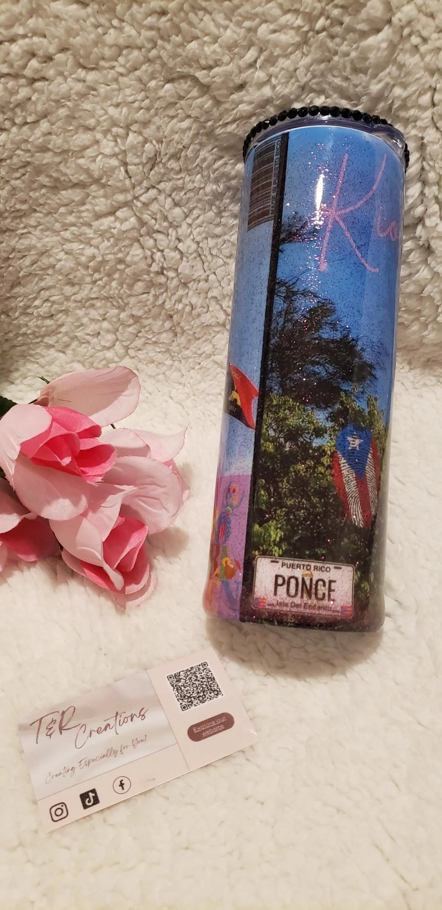 Custom Puerto Rico Tumbler: Ponce Design, Personalized 20 oz Stainless Steel