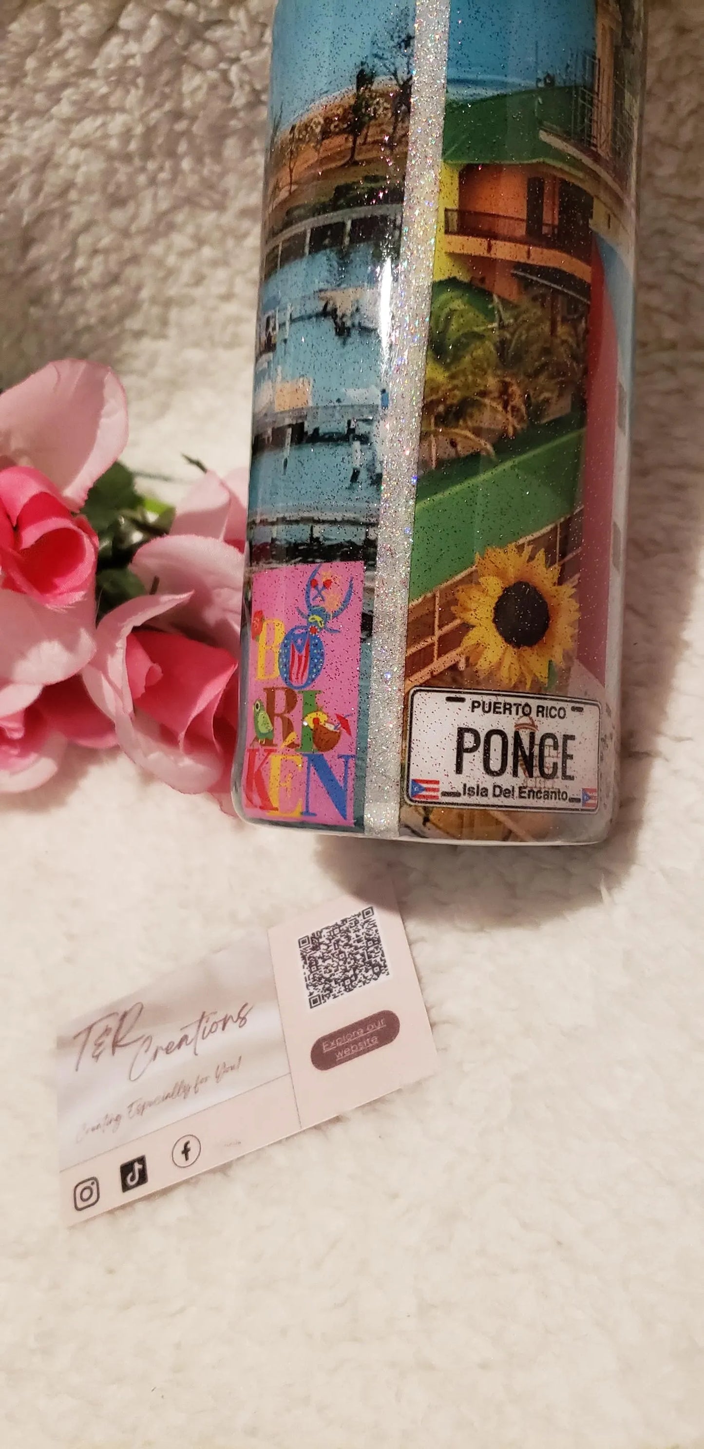 Custom Puerto Rico Tumbler: Ponce Design, Personalized 20 oz Stainless Steel