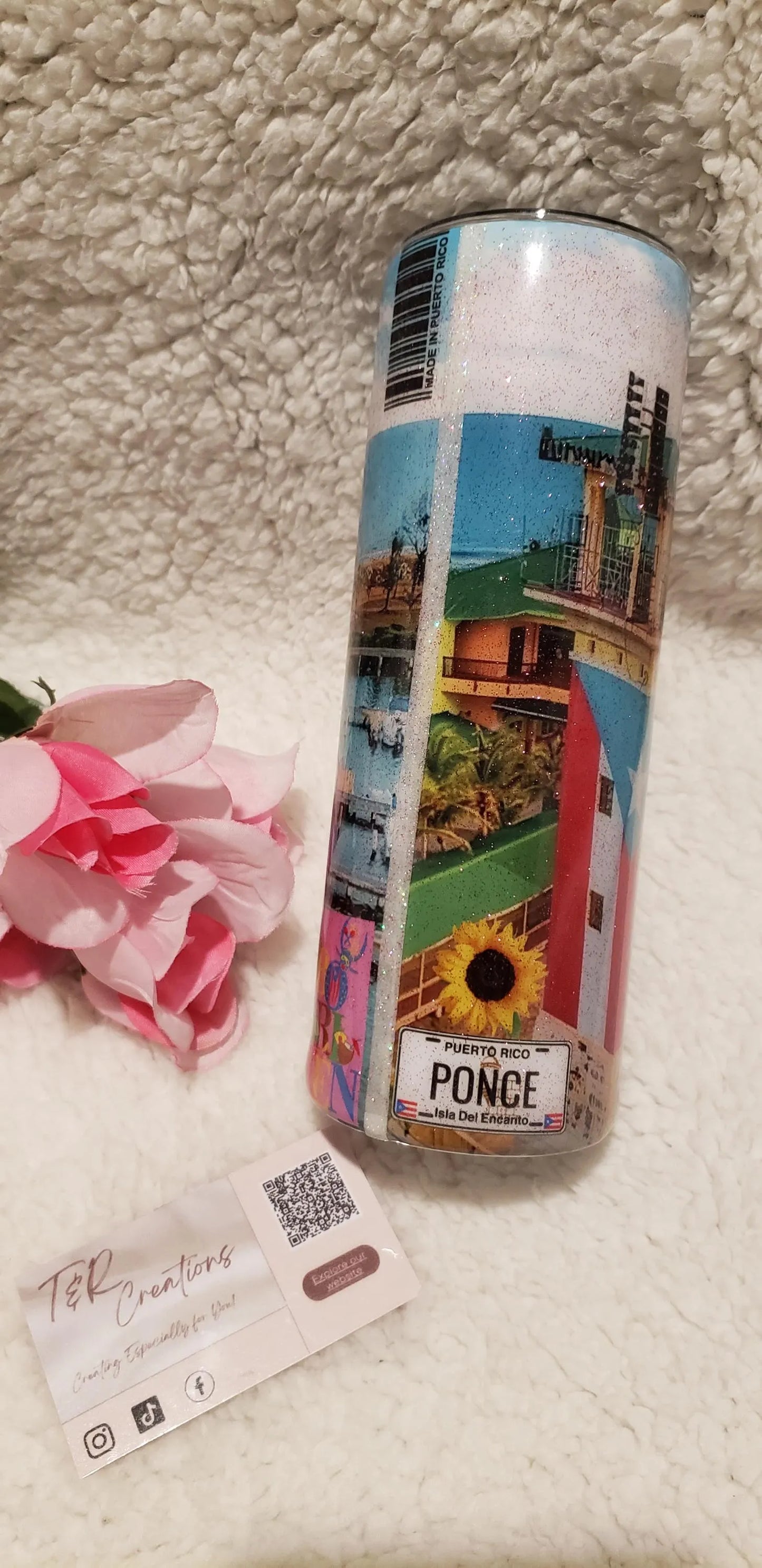 Custom Puerto Rico Tumbler: Ponce Design, Personalized 20 oz Stainless Steel
