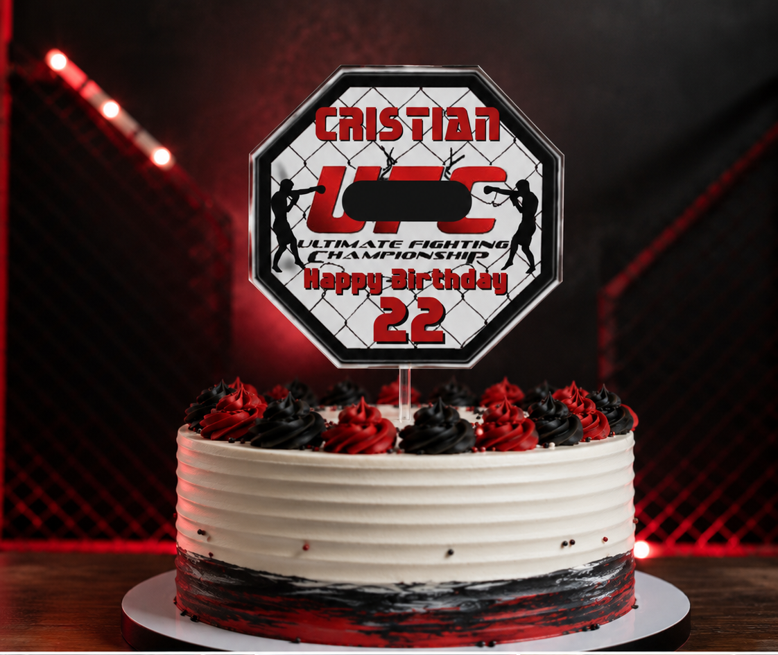 Personalized Wrestler Cake Topper – Custom Funny Birthday Decoration