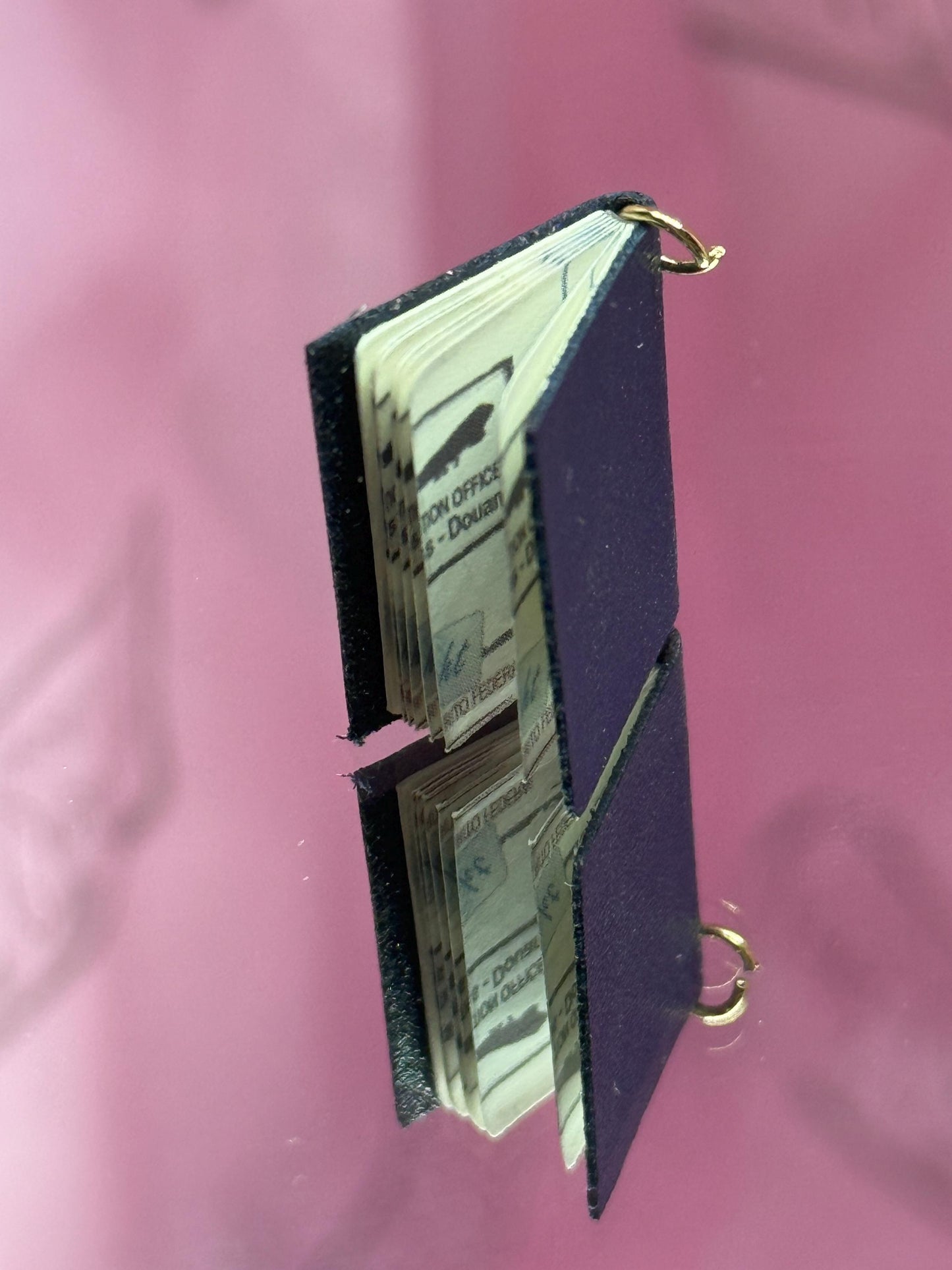 Passport Charm. Travel Style. Necklace Mini Book