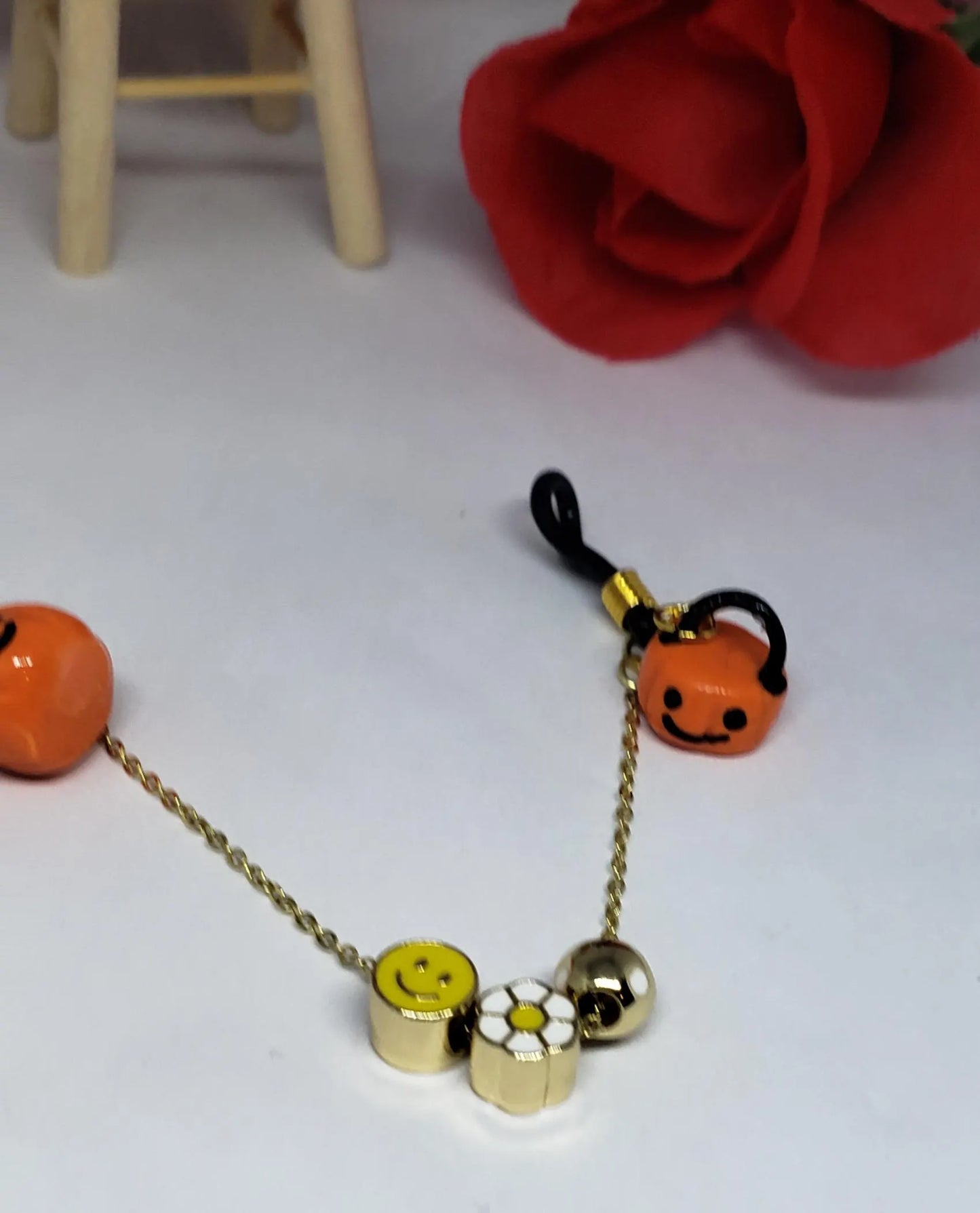 Gold Plated Stethoscope Chain with Charm: Nurse Accessory